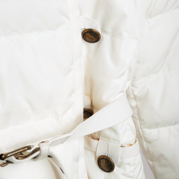 Louis Vuitton Cream Mink-Hood Belted Down Jacket - Picture 9 of 16